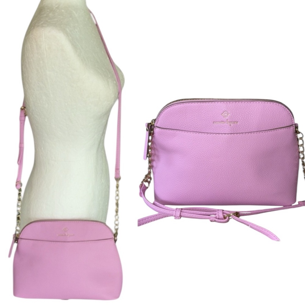 NEW Nanette Lepore Pink Vegan Leather Gold Chain Crossbody Bag